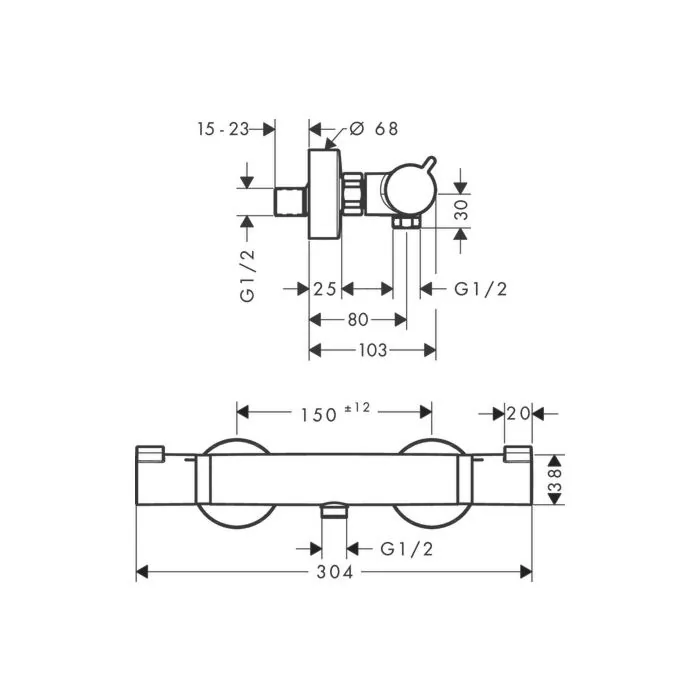 Hansgrohe termostatska slavina za tuš Ecostat comfort brushed bronze 13116140
