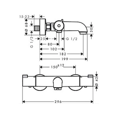 Hansgrohe Ecostat termostatska slavina za kadu 13201000