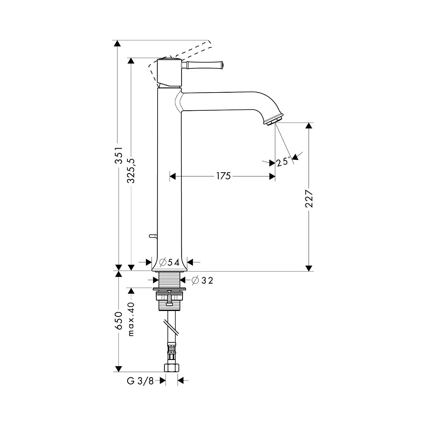 Hansgrohe Talis Classic 230 slavina za umivaonik sa podsklopom 14116000