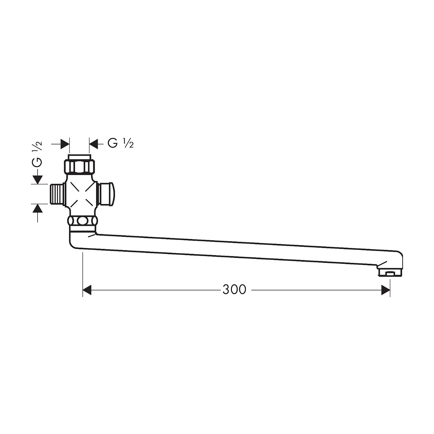 Hansgrohe izliv za švedsku bateriju 300mm 14495000
