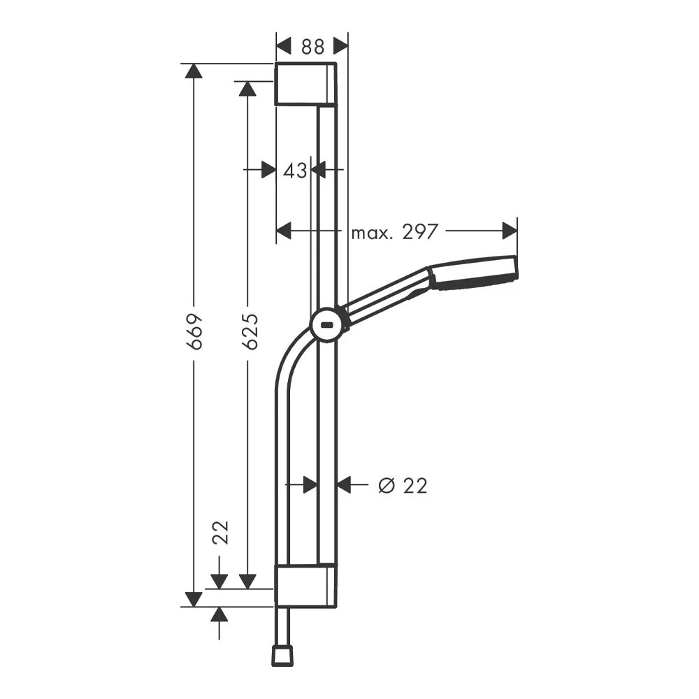 Hansgrohe Pulsify select s 105 klizna šipka set 3 mlaza relaxation 24160000