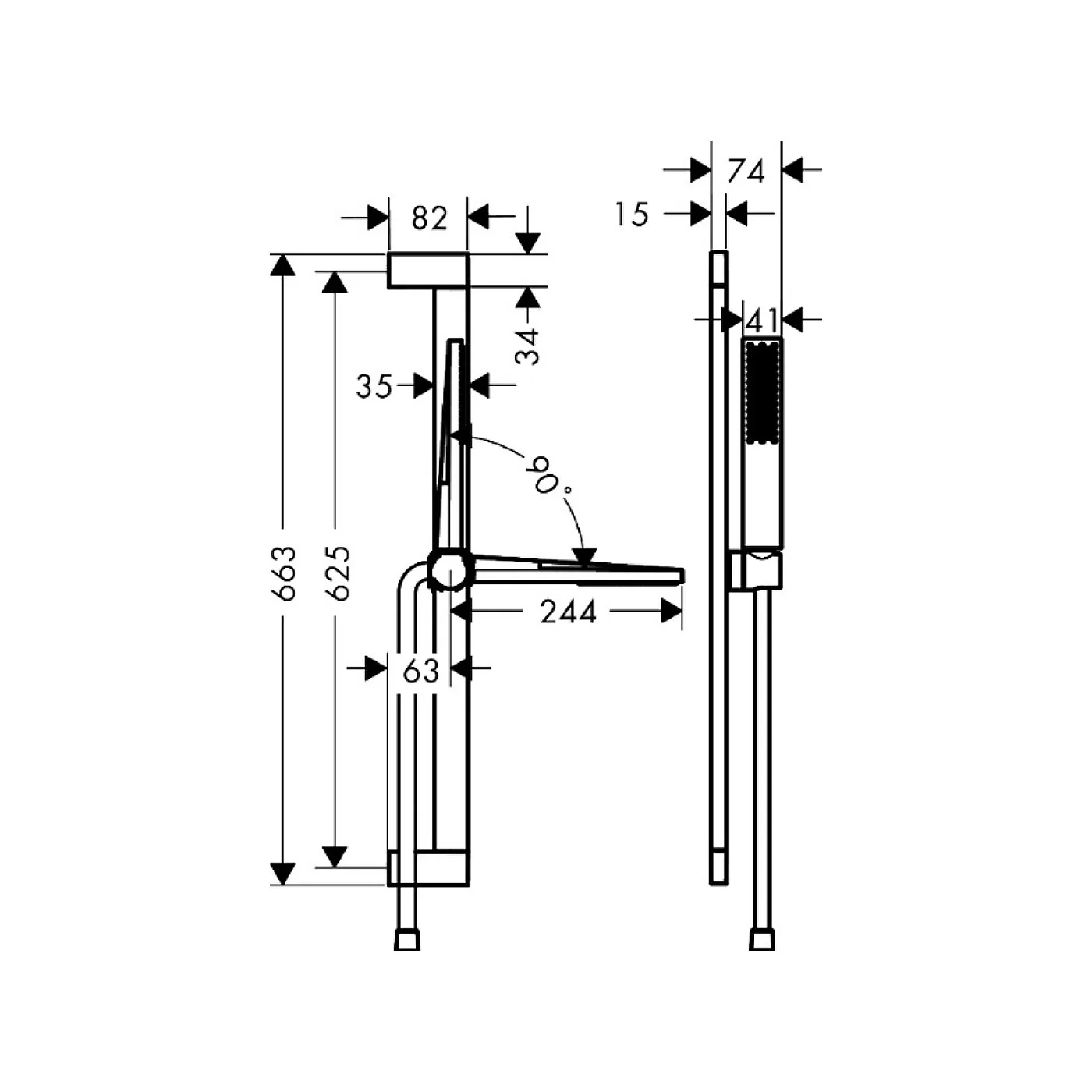 Hansgrohe Pulsify E set klizna šipka 65 crevo i ručica tuša matt black 24370670
