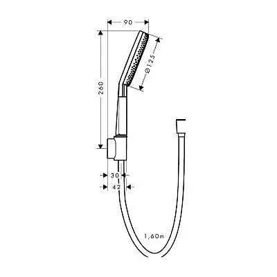 Hansgrohe Raindance Alive Select S 125 set tuš ručica crevo Designflex textile 160mm i držač tuša 24611000