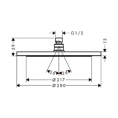 Hansgrohe Croma 280 tuš ruža Matt Black 26220670