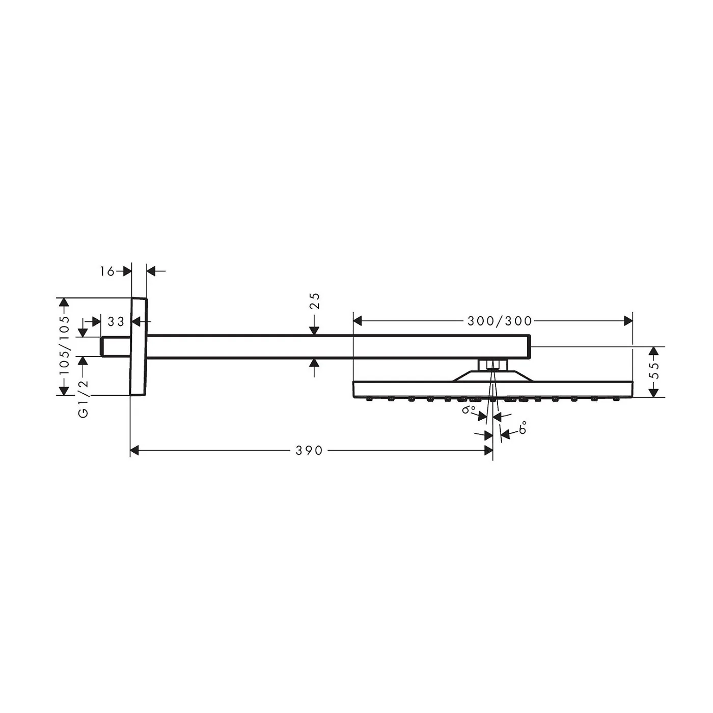 Hansgrohe Raindance E ruža tuša 300 polished gold optic 26238990