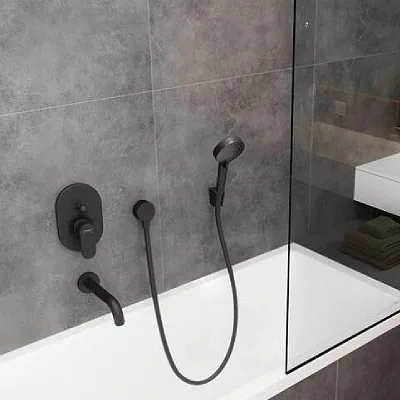 Hansgrohe fixfit, priključak za tuš crevo u ugradnom sistemu matt black 26453670