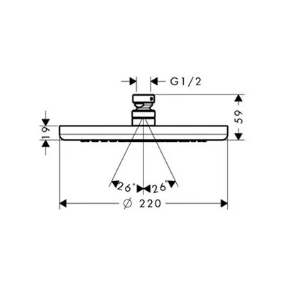 Hansgrohe Croma tuš ruža 22 cm 26464000