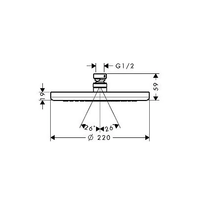 Hansgrohe Croma Ecosmart tuš ruža 22 cm 26465000