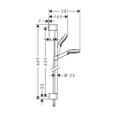 Hansgrohe Crometta Vario klizna šipka set (L=65cm) 26532400