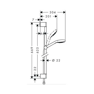 Hansgrohe set Croma Select S multi klizna šipka set (L=65cm) 26560400