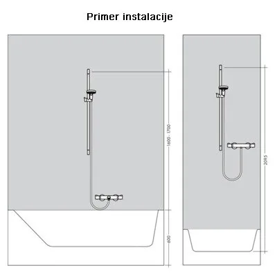 Hansgrohe set Croma Select S multi klizna šipka set (L=65cm) 26560400