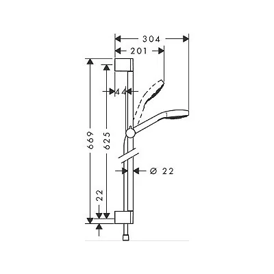 Hansgrohe set Croma Select S 1 jet klizna šipka 26564400