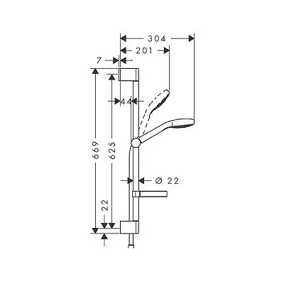 Hansgrohe Croma Select S Vario klizna šipka set (L=65cm) 26566400