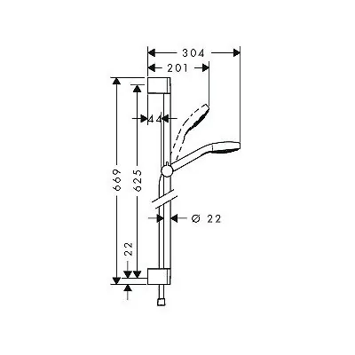 Hansgrohe Croma Select E vario klizna šipka set (L=65cm) 26582400