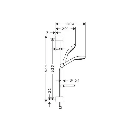 Hansgrohe Croma Select E vario klizna šipka set (L=65cm) sa posudom za sapun 26586400