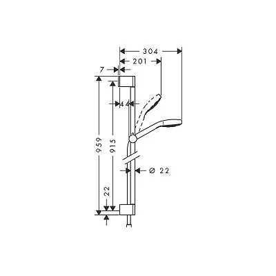 Hansgrohe Croma Select E klizna šipka set (L=90cm) 26594400
