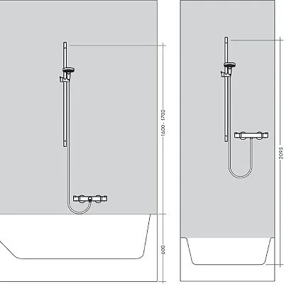 Hansgrohe Croma Select E klizna šipka set (L=90cm) 26594400