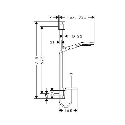 Hansgrohe Raindance Select E 120 klizna šipka set (L=65cm) 26620000