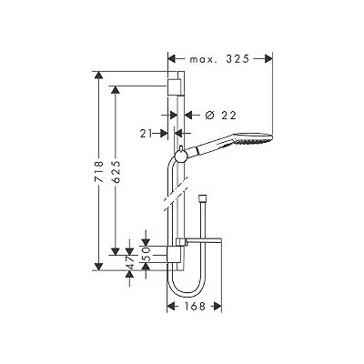 Hansgrohe Raindance Select E 120 klizna šipka set (L=65cm) 26620400