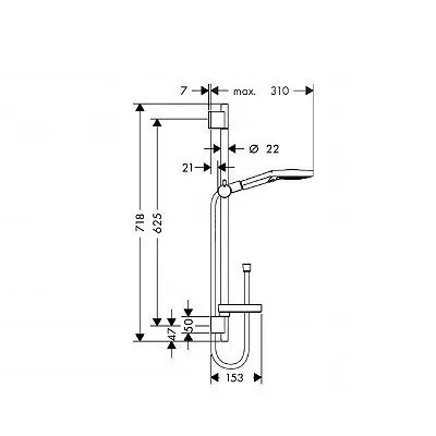 Hansgrohe Raindance Select S Unica klizna šipka set (L=65cm) 26630000