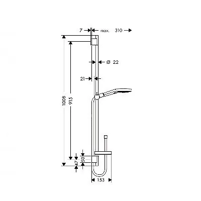 Hansgrohe Raindance Select S Unica klizna šipka set (L=90cm) 26631000