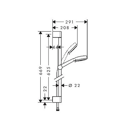 Hansgrohe Crometta Vario klizna šipka set (L=65cm) 26651400
