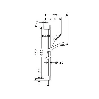 Hansgrohe Crometta klizna šipka set (L=65cm) 26652400