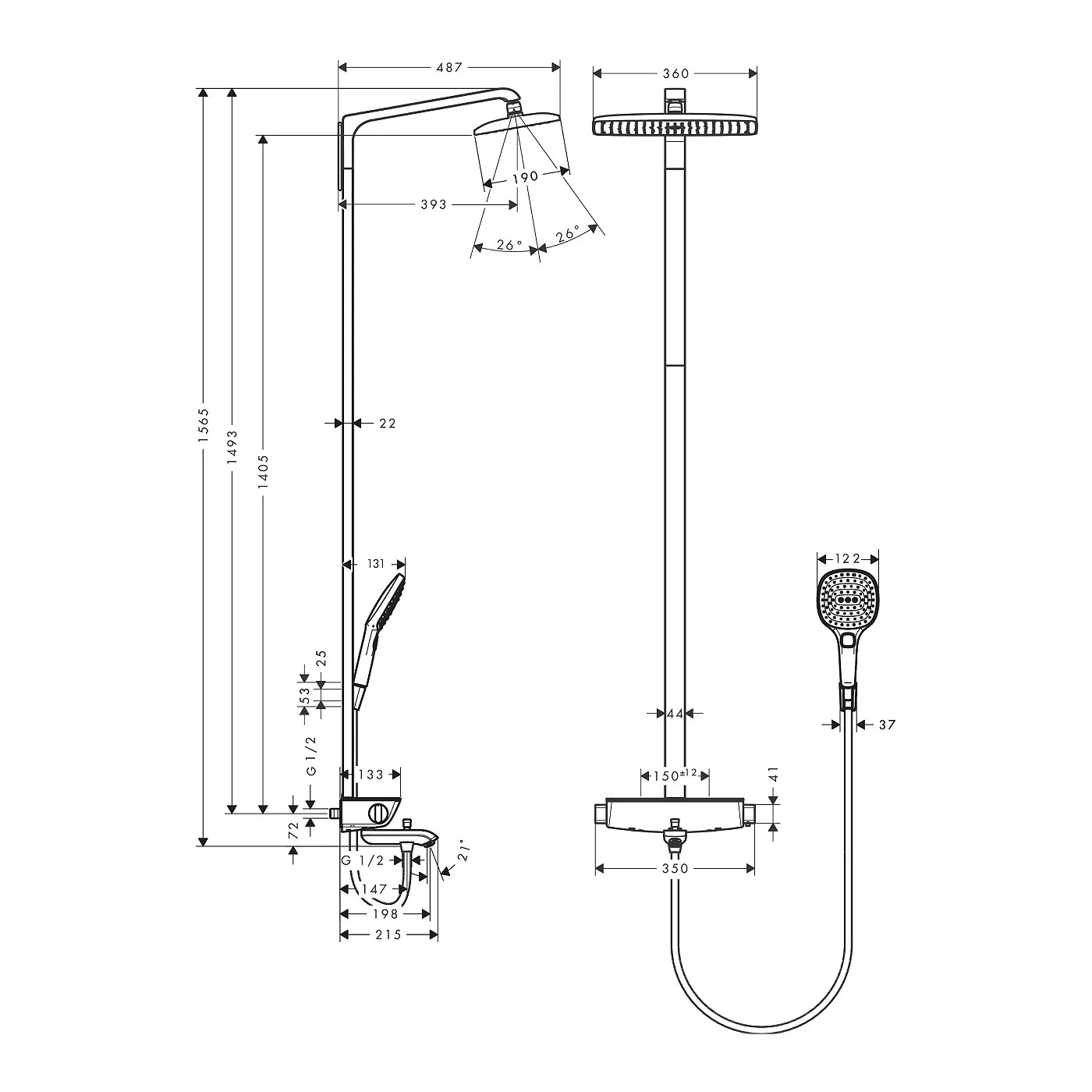 Hansgrohe Raindance Select e 360 usponski tuš 27113000