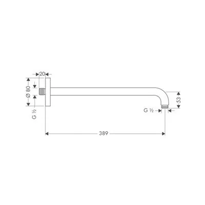 Hansgrohe zidni konektor (držač) tuš ruže L=38,9 cm 27413000