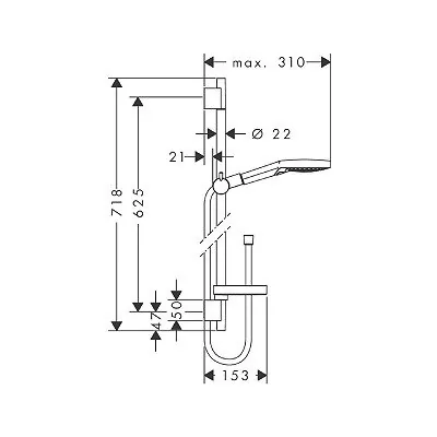 Hansgrohe Raindance Select S 120 klizna šipka set (L=65cm) 27654000