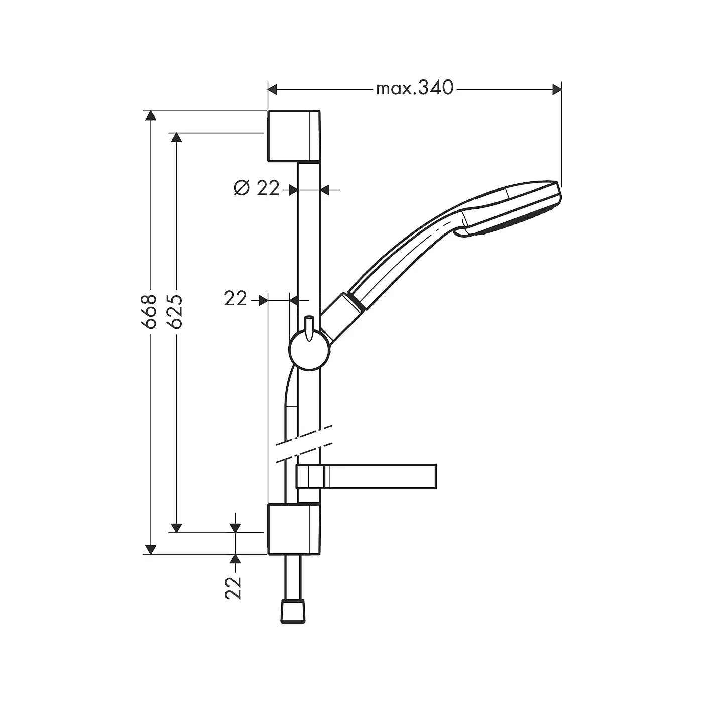 Hansgrohe klizna šipka set Croma 100 27717000