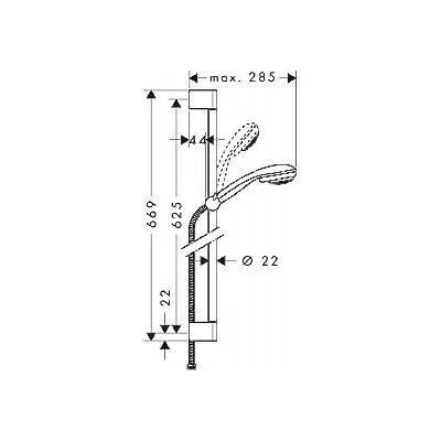 Hansgrohe Crometta 85 Vario klizna šipka set 27763000