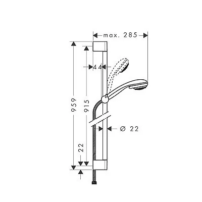 Hansgrohe Crometta 85 Multi klizna šipka set (L=90cm) 27766000