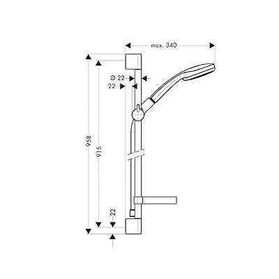 Hansgrohe Croma 100 Vario Unica klizna šipka set (L=90cm) 27771000