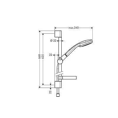 Hansgrohe Croma 100 Multi klizna šipka L65 set 27775000