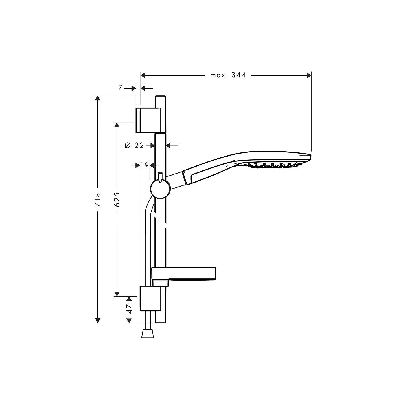 Hansgrohe Raindance Select 150 set kl šipka crevo i ručica 27802000