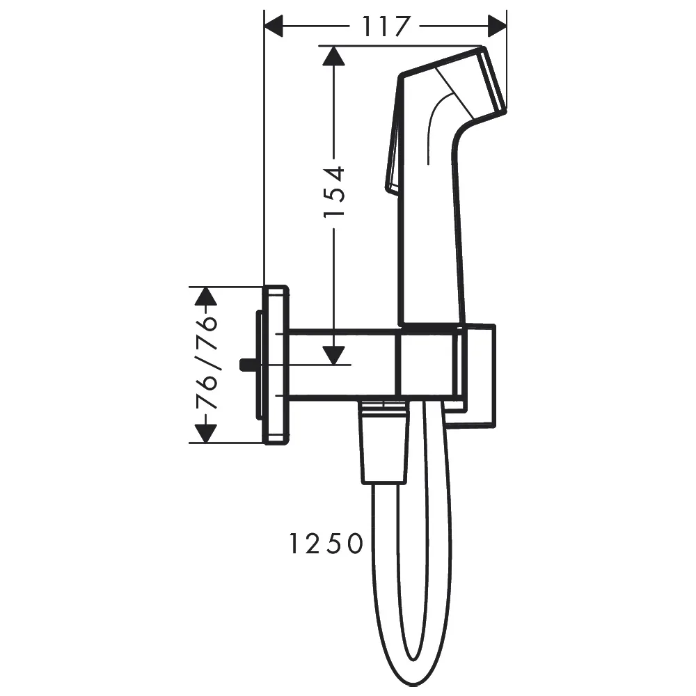 Hansgrohe bideta e higijenski tuš ecosmart+ set sa priključkom, držačem ručice i crevom 125cm 29233000