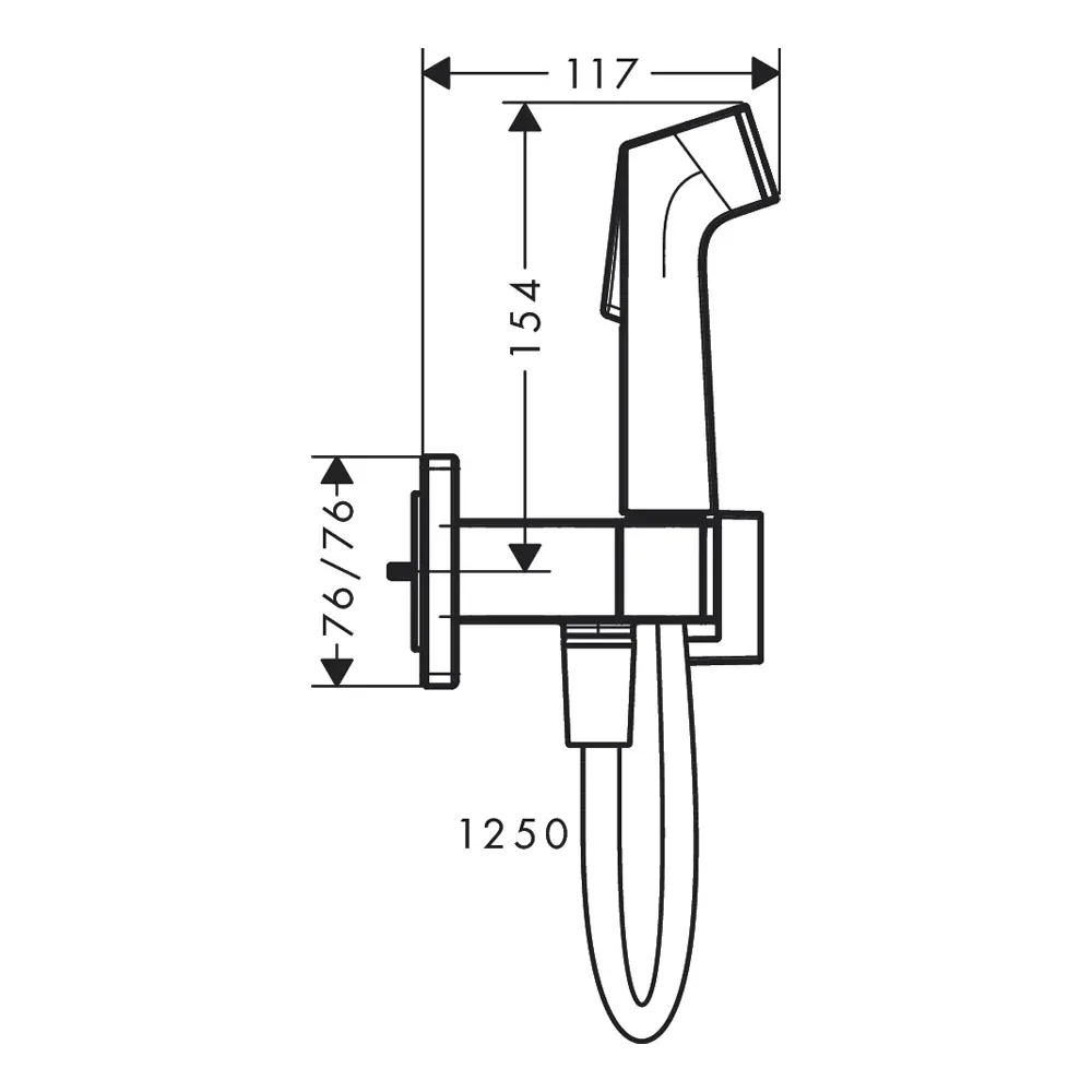 Hansgrohe bideta e higijenski tuš ecosmart+ set sa priključkom držačem ručice i crevom 125cm brushed bronze 29233140