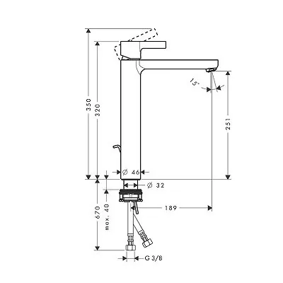 Hansgrohe Metris s 260 slavina za umivaonik sa podsklopom 31022000