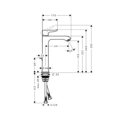 Hansgrohe Metris 200 slavina za umivaonik sa podsklopom 31183000