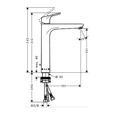Hansgrohe focus 230 slavina za umivaonik sa podsklopom 31531000