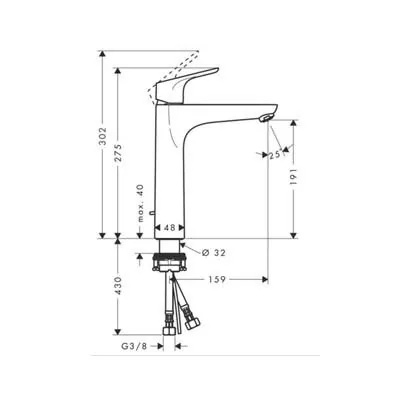 Hansgrohe focus 190 slavina za umivaonik 31608000