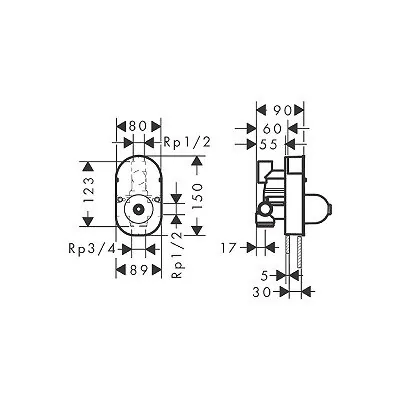 Hansgrohe ugradni set za mešač sa prebacivačem 31741180