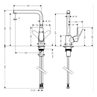 Hansgrohe Focus M41 slavina za sudoperu 280 31817000