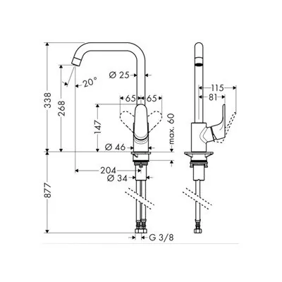 Hansgrohe Focus M41 slavina za sudoperu 260 31820000