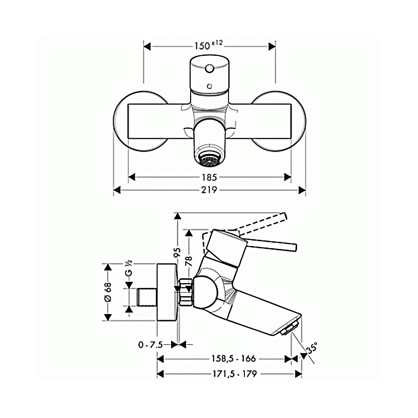 Hansgrohe Talis S2 slavina za lavabo zidna 32047000