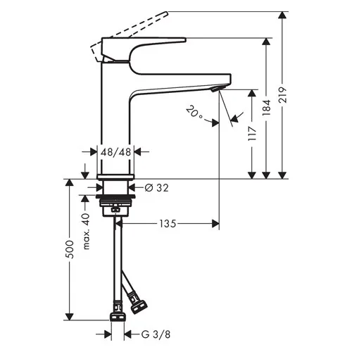 Hansgrohe Metropol 110 slavina za umivaonik sa automatskim podsklopom 32507000