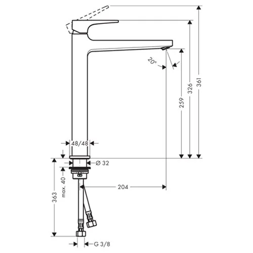 Hansgrohe Metropol slavina za umivaonik 260 matt black 32512670