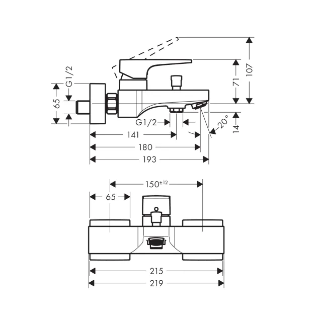Hansgrohe Metropol slavina za kadu 32540000