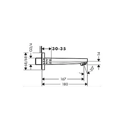 Hansgrohe Metropol izliv za kadu 32542000